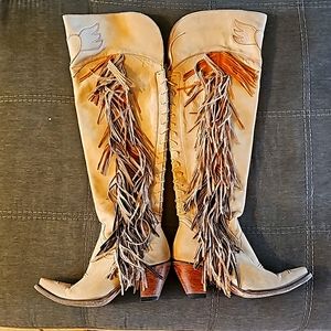 Cream Junk Gypsy over knee boots